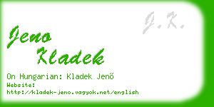 jeno kladek business card
